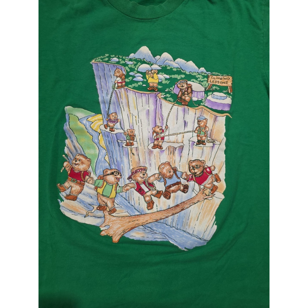 Vtg 90's T Shirt Men's SIze XL Basic Edition Bear Climbing Camp shirt